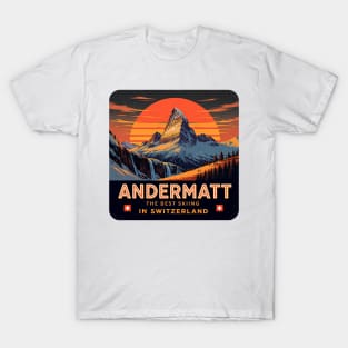 Andermatt The Best Skiing in Switzerland Souvenir T-Shirt